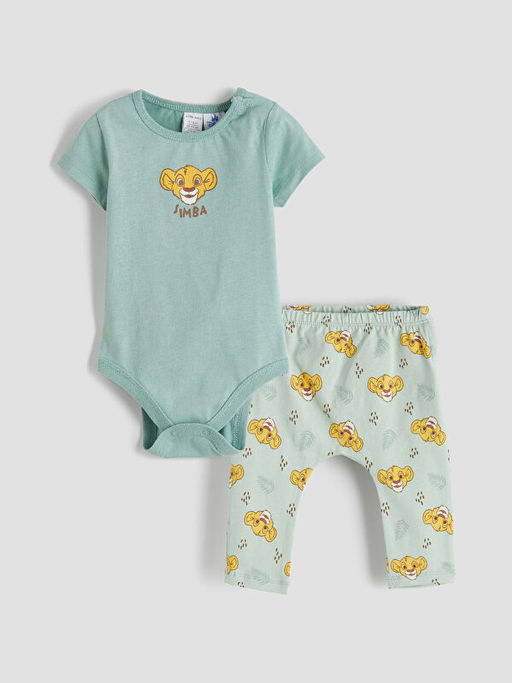 Aslan Kral Bask?l? Erkek Bebek Tak?m