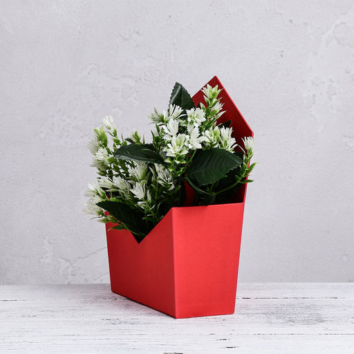 Конверт трапеция однотонный, красный 19,5 х 23 х 8 см - Simaland фото 2