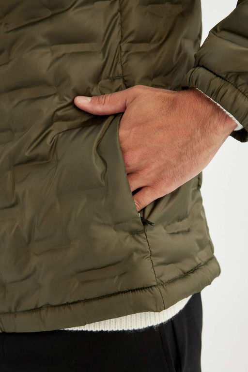 Облегающая куртка-пуховик с водоотталкивающим воротником-стойкой - Defacto фото 5