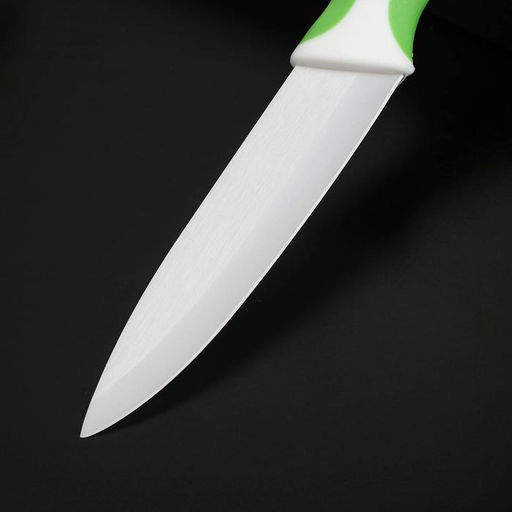 Нож керамический Доляна «Умелец», лезвие 10 см, зелёный