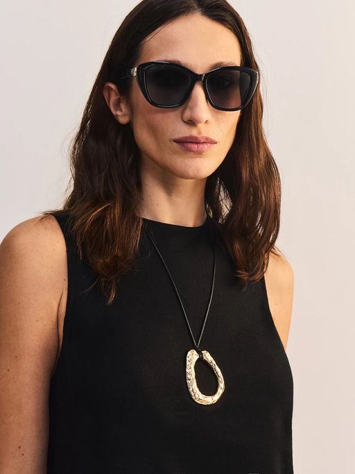 Солнцезащитные очки в пластиковой оправе / zarina  фото 2