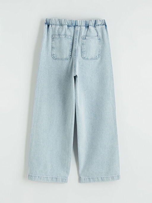 Wideleg Stitch Bask?l? K?z ?ocuk Jean Pantolon