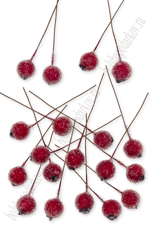 Ягодки на веточке 1,2 см (100 шт) SF-7799, красный №15