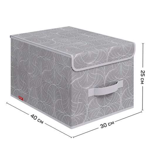 Короб стеллажный с крышкой, большой, 30*40*25 см Valiant  фото 90