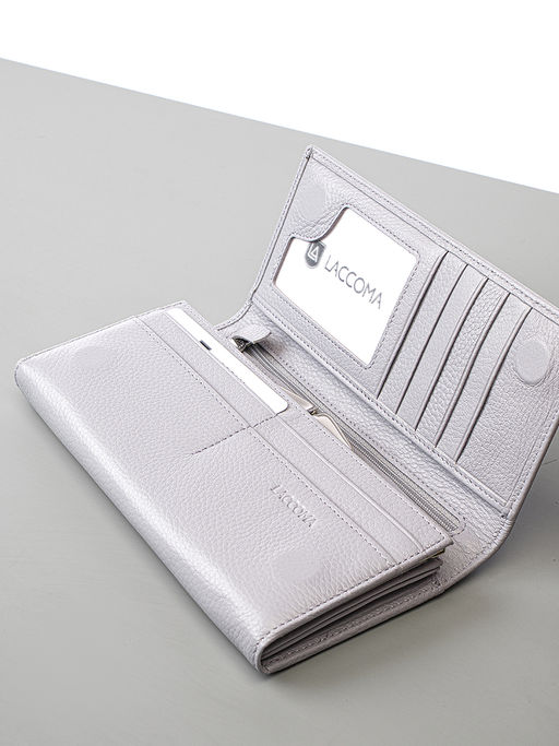 LACCOMA кошелек LA-1071-серый натуральная кожа фото 4