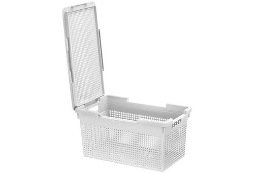 Корзина с крышкой 21 л 45,5*26,5*23,5 см Лофт узкая, светло-серая (модель 562108) - Elan gallery фото 6