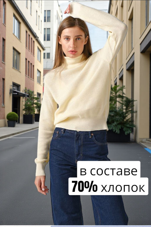 Джемпер вязаный свободный из хлопка - Fly фото 10