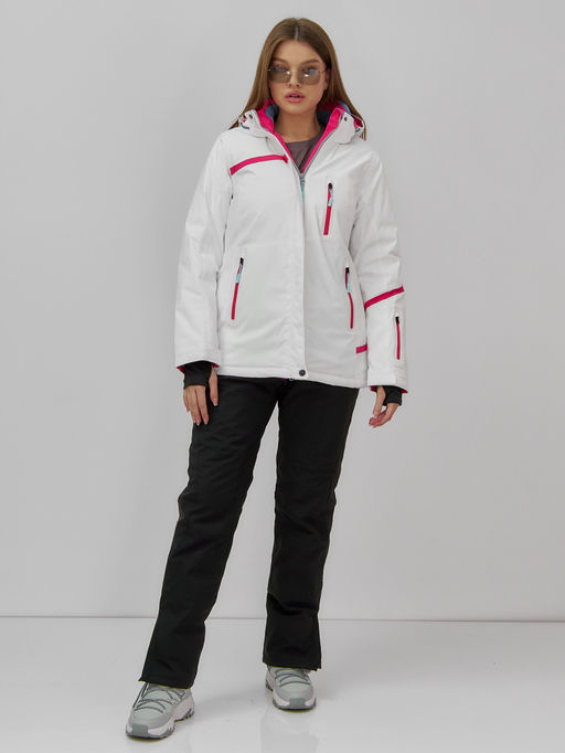 Горнолыжный костюм женский зимний белого цвета 07091Bl - Chunmai фото 7