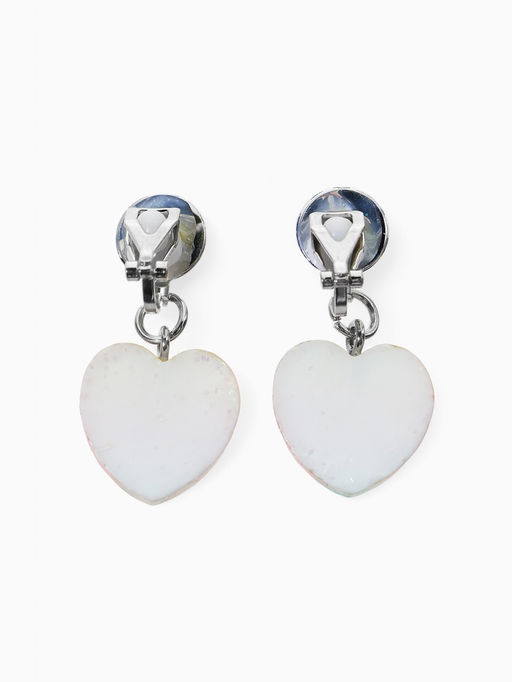 Цена за 2 шт. Серьги-клипсы детские Выбражулька сердце с кругом кристалл, цветные  фото 2