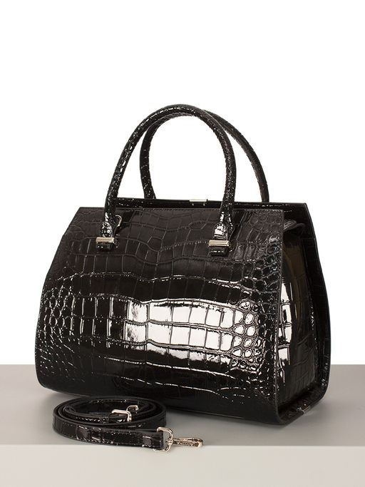 LACCOMA сумка НИ0621-черный натуральная кожа хлопок фото 2