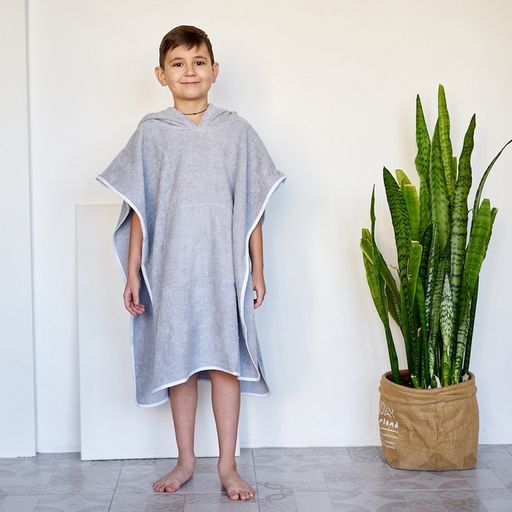 Полотенце-пончо Крошка Я Гномик, цвет серый, размер 24-32, 100 % хлопок, 320 г/м2  фото 14