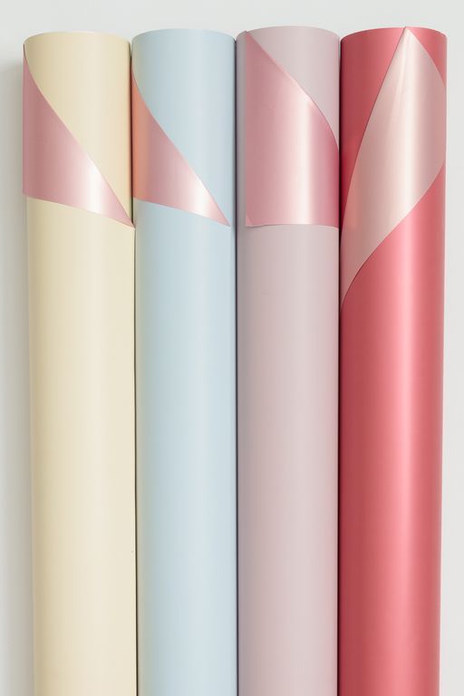 Пленка двухсторонняя для цветов в рулоне 58 см*10 м (SF-7059) светло-желтый/розовый №248 - Больше подарков фото 2