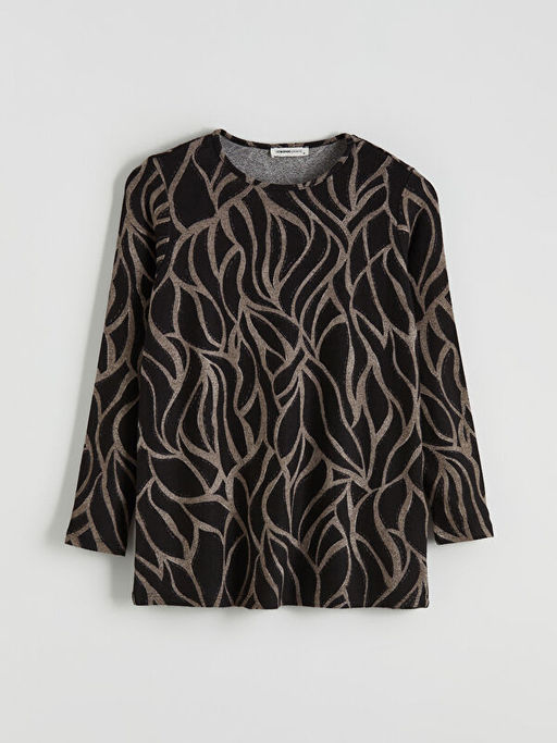Bisiklet Yaka Desenli Bluz