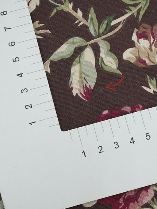 Сатин Античные розы цв.горький шоколад, ш.1.6м, хлопок-100%, 110гр/м.кв - Купава фото 5