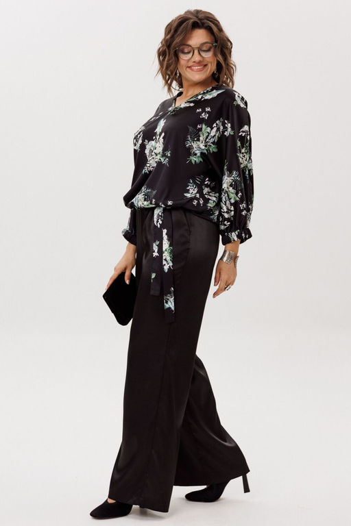 Блуза ANELLI 1662 цветы ночного сада  фото 9