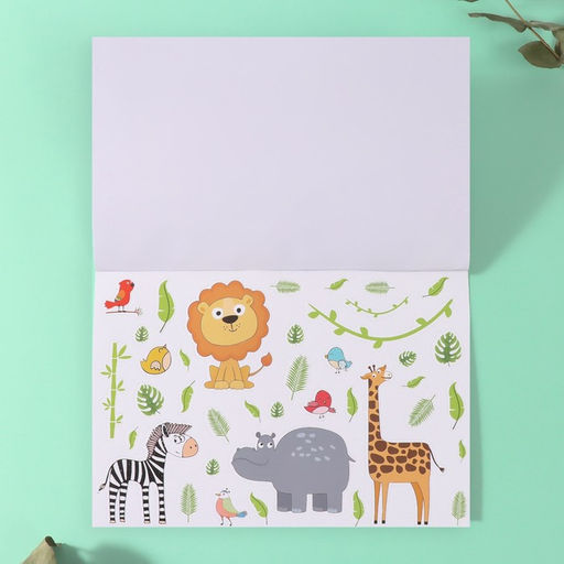 Наклейки в книжке «Животные», 5 фонов, 20.7×14.2 см