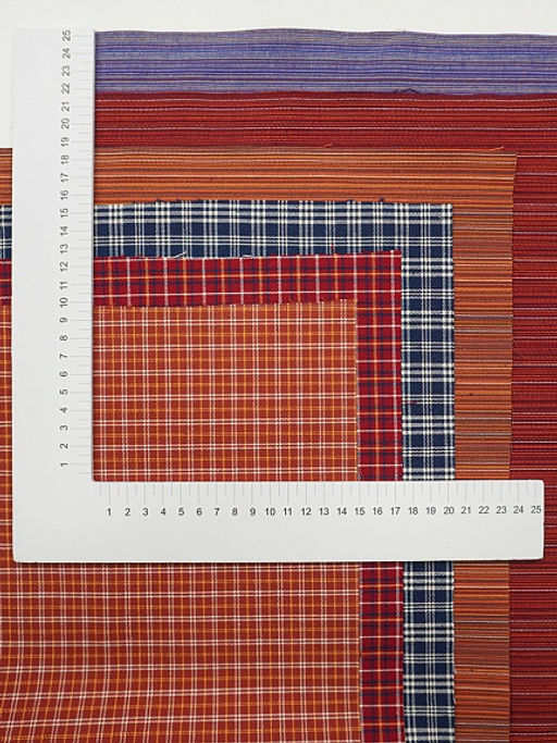 Набор тканей для рукоделия Пестрядь этнографическая под домоткань №1, 45*30 см, 6 шт - Купава фото 3