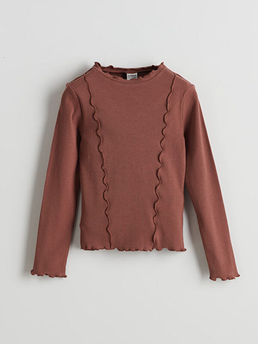 Bisiklet Yaka F?rf?r Detayl? K?z ?ocuk Ti??rt