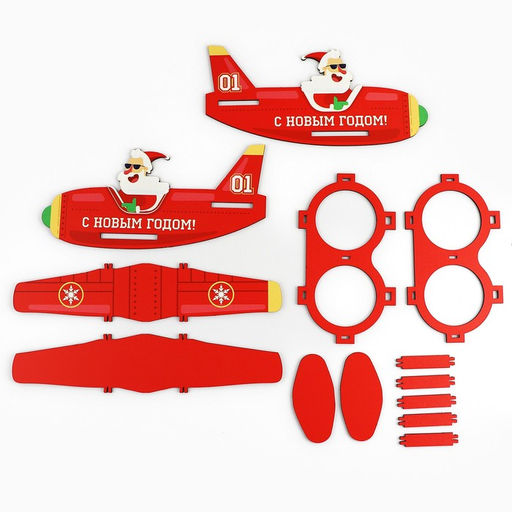 Органайзер для бутылок Дед мороз в самолете - Зимнее волшебство фото 7