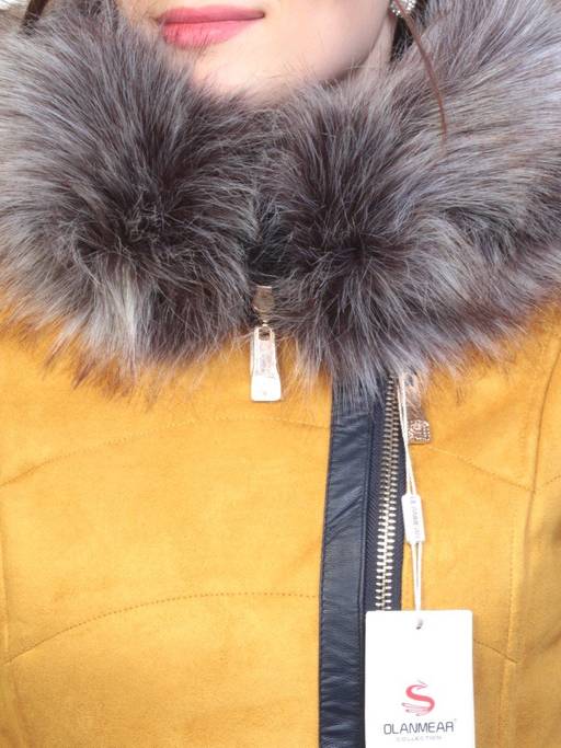 5193 YELLOW Парка женская зимняя (150 гр синтепон, искусственный мех) - Фабричный китай фото 4