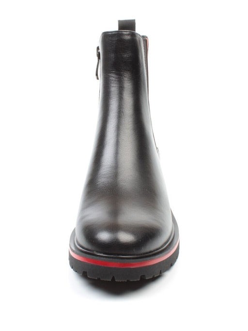 01-C1203-21R100M-1BLACK Ботинки демисезонные женские (натуральная кожа, байка)