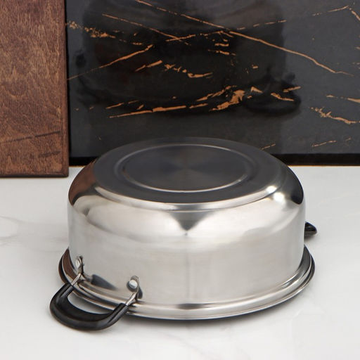 Кастрюля Promo, 2.3 л, d=22 см, с крышкой, нержавеющая сталь, серебристая