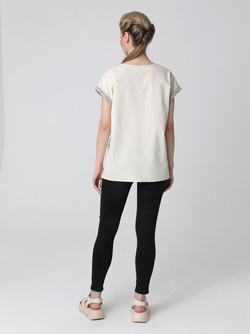 24233 Блуза бежевый - Dizzyway фото 3