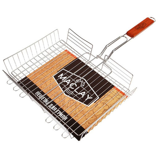 Решётка-гриль для мяса Maclay Lux, хромированная сталь, 56x35 см, рабочая поверхность 35x25 см  фото 3