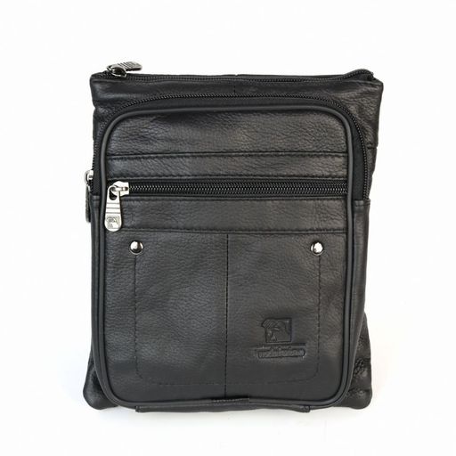 Мужская кожаная сумка F1103 Блек - Dff фото 2