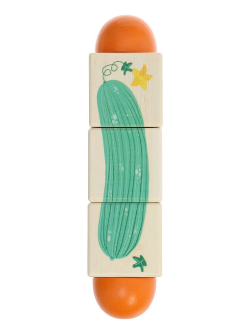 Кубики деревянные на оси  «Овощи» , 3 кубика