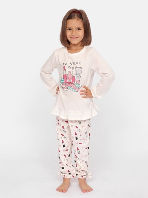 CRB wear/CSKG 50084-21 Комплект для девочки (платье типа "туника", брюки),экрю/Ex.Cherubino