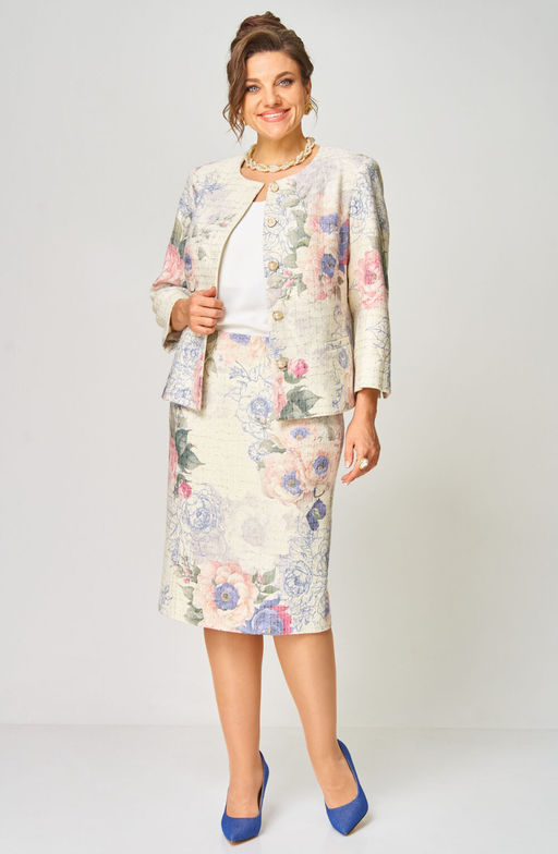 Костюм БелЭльСтиль 861/557 молочный твид фото 5