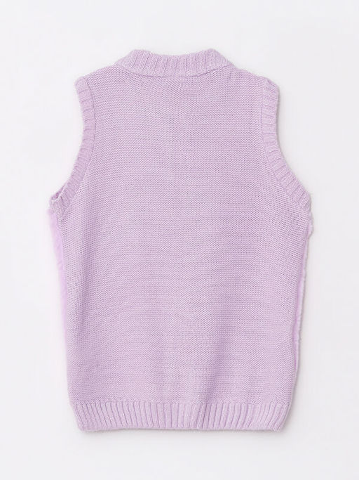 Bisiklet Yaka Pel?? Detayl? Triko K?z ?ocuk Fermuarl? Yelek - Waikiki фото 2