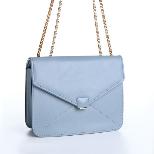 Сумка женская мессенджер на магните, 20×6×13 см, голубая