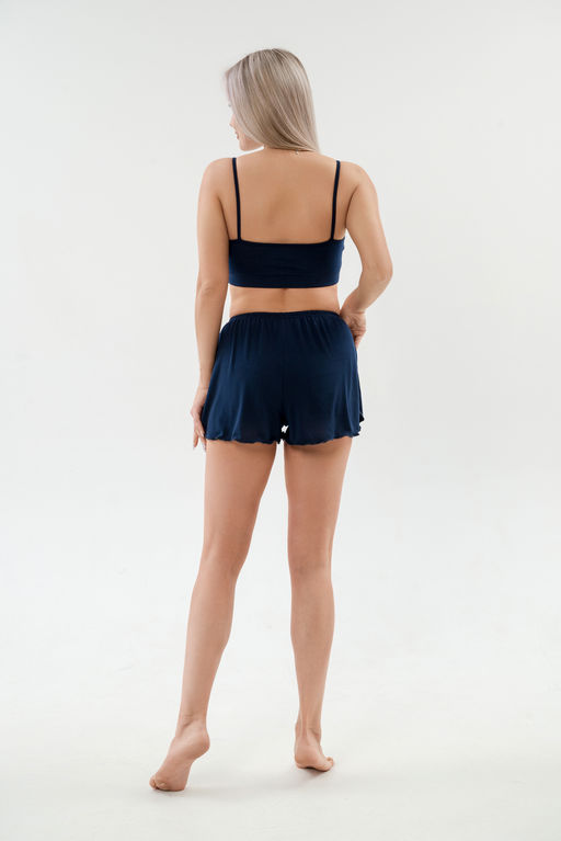 Пижама женская из бра и шорт из вискозы коллекция Лотос темно-синий - Амадэль фото 7