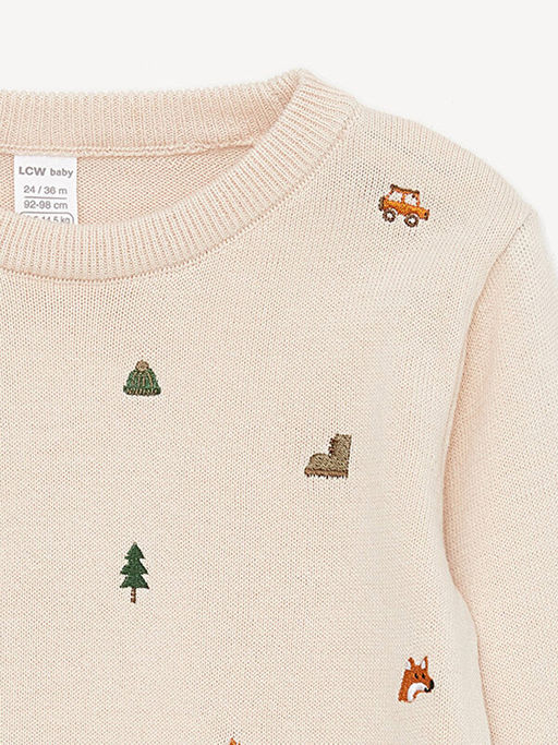 Bisiklet Yaka Uzun Kollu Erkek Bebek Triko Kazak - Waikiki фото 2