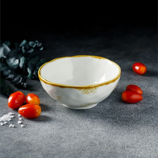 Миска фарфоровая Доляна Organic Gold, 320 мл, d=12,5 см, цвет белый фото 9