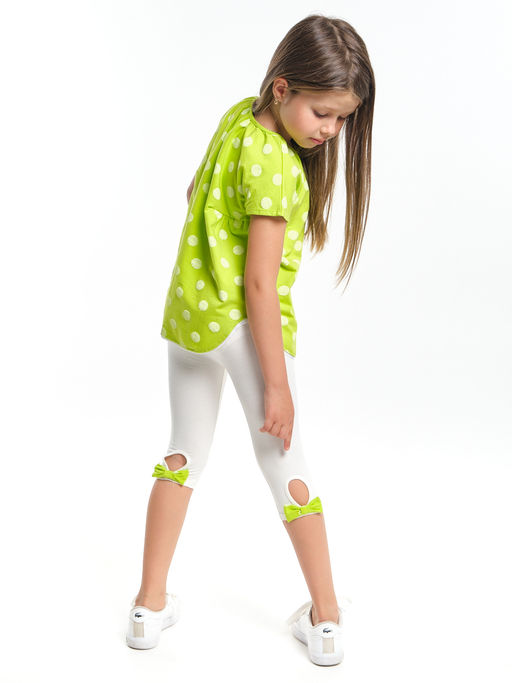 Комплект для девочки детский сад с лосинами UD 1358/4002 салатовый/касар - Mini maxi фото 2
