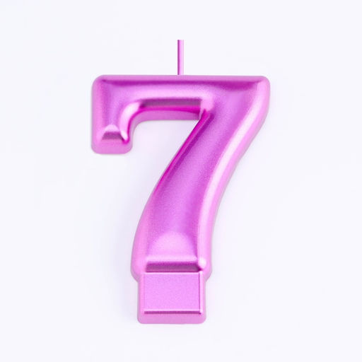 Цена за 3 шт. Свеча для торта «Европейская ГИГАНТ», цифра 7, 7 см, фиолетовый металлик