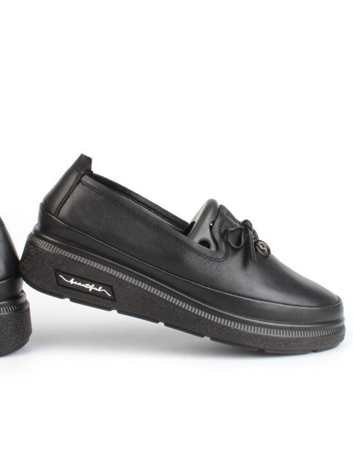 03-5318 BLACK Полуботинки женские (натуральная кожа)