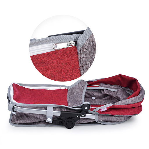 Коляска - трансформер 9620 для кукол, металлическая, регулируемая ручка, с корзиной, в пакете