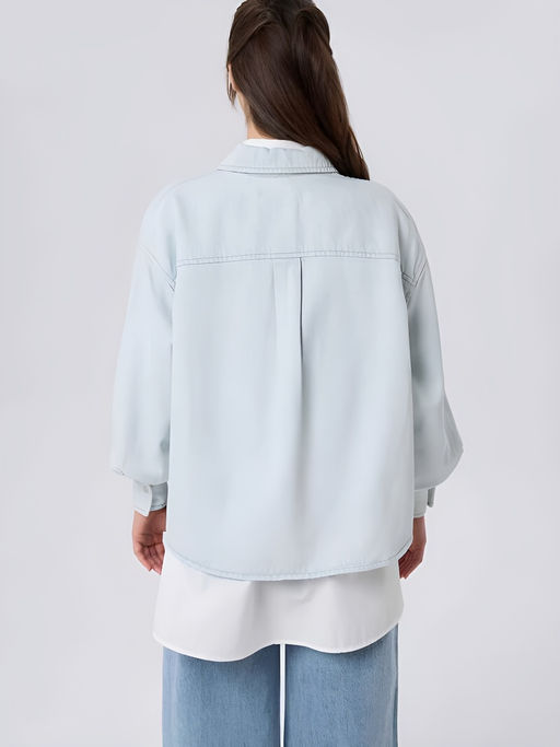 Женская рубашка джинсовая свободного кроя укороченная МАРГАРЕТ (MARGARET) / Lee Cooper  фото 4