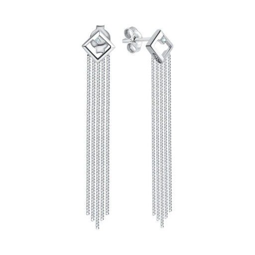 Серьги из серебра куб.циркон., Л-26778