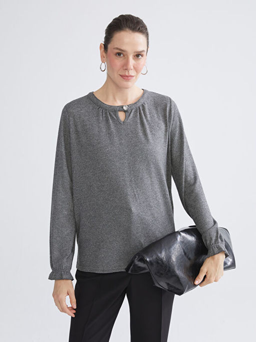 Bisiklet Yaka F?rf?rl? Bluz