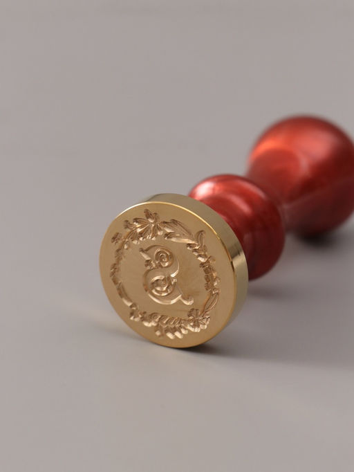 Печать для сургуча с пластиковой ручкой «Венок с буквой S», 2.5×2.5×6.3 см