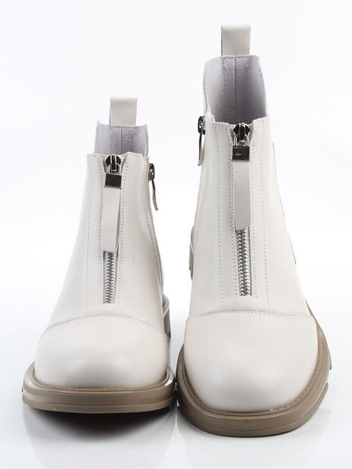 01-M43-11 LT.BEIGE Ботинки демисезонные женские (натуральная кожа, байка)