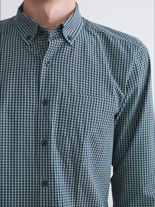 Regular Fit Uzun Kollu Ekose Poplin Erkek G?mlek