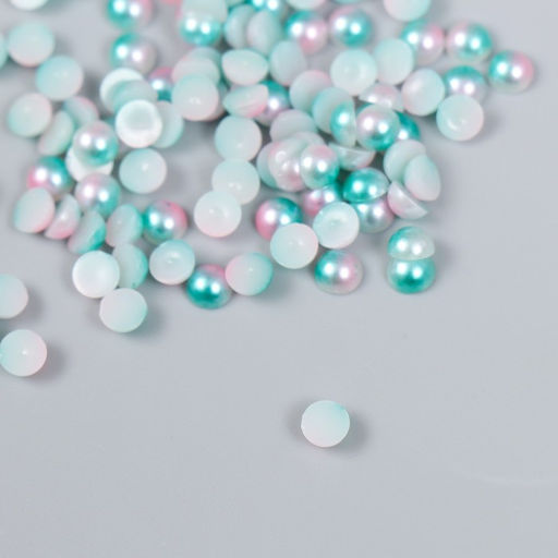 Декор Полубусины и стразы. Градиент бело-голубой d=4 мм 10г 200 шт 5х2,5 см МИКС - Арт узор фото 4