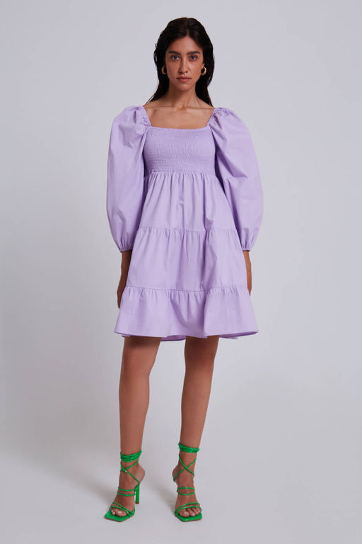 Хлопковое платье с пышными рукавами - Incity фото 2