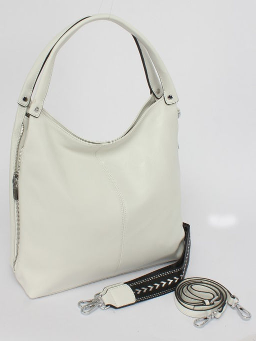 Сумка женская натуральная кожа GU 2033-3161, 1отд+карм/перег, 2плеч/рем, белый SALE 253554